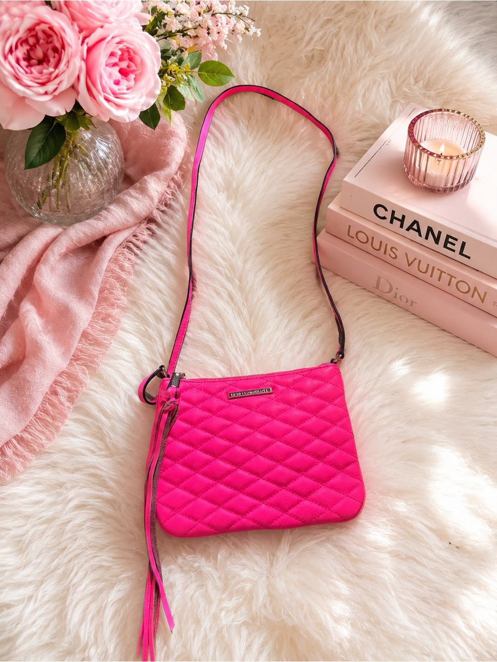 Rebecca Minkoff Hot Pink Quilted Crossbody Bag